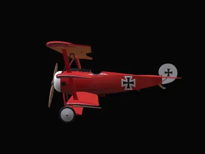 Fokker DR-1 Low-poly 3D model