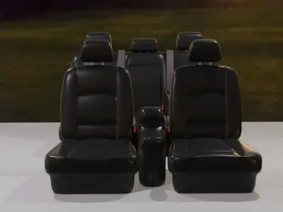 Car seat Low-poly 3D model