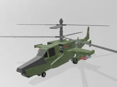 KA-50 ATTACK HELICOPTER  lowpoly  Free 3D model