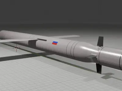 MISIL 3M-54E1 KALIBR  Low-poly 3D model