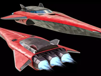 Sci-Fi Scout Spaceship Lowpoly Low-poly 3D model