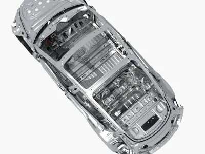 Electric Car Chassis frame 3D model