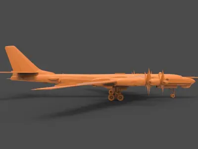 Tu-95M russian bomber plane 3D print model