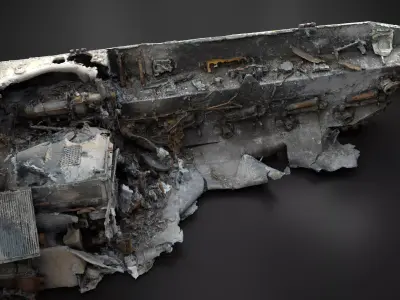 Destroyed and burnt Russian BMD-4M Photoscan 3D model