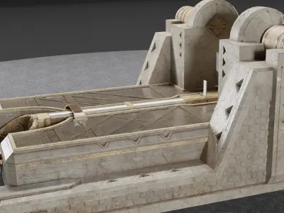 Siege Wagon Low-poly 3D model