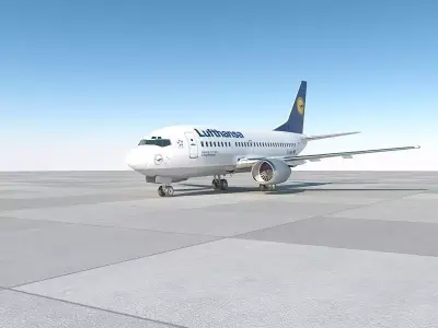 B737-500 lufthansa with interior 3D model