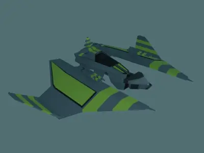 SpaceCraft sci-fi fighter Low-poly 3D model