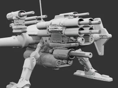 Ravager War Drone Low-poly 3D model