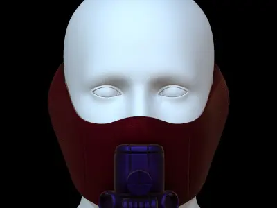 Gas mask helmet 3d model scifi Low-poly  Low-poly 3D model 566