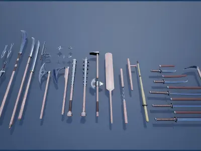 Japanese Weapon Collection Low-poly 3D model