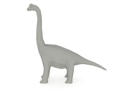 Low Poly Cartoon Brachiosaurus Dinosaur Low-poly 3D model