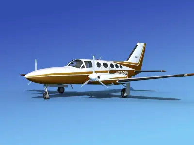 Cessna 414A Chancellor V02 3D model