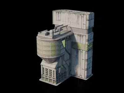 Cyberpunk Building 2 Low-poly 3D model purchase