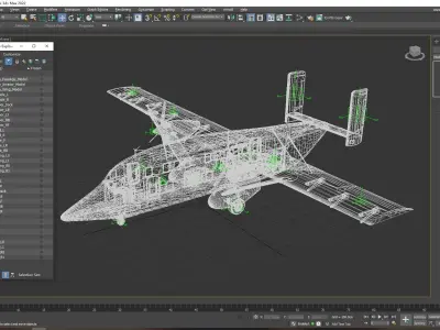 Short C-23 Sherpa Low-poly 3D model