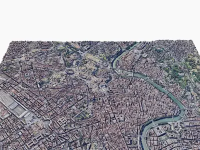 Rome city Low-poly 3D model