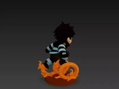 Shinra Cable Dock Fire Jet Anime USB Holder 3D print model