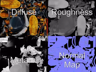 Golden Robo Beetle model pack Low-poly 3D model