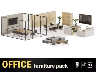 Modern Office Furniture Pack 3D model