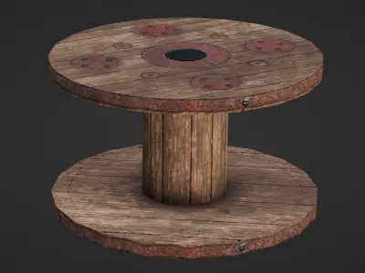 Cable Reel GAME READY Low-poly 3D model