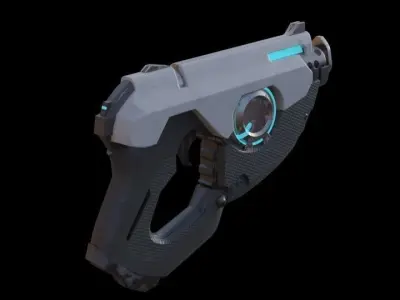 SCI-FI Blaster handgun Low-poly 3D model