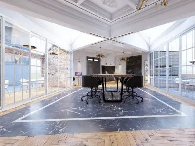 Office design skp with lumion rendering Free 3D model