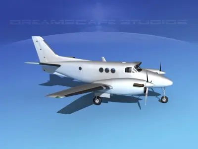 Beechcraft C-6 Transport Bare Metal 3D model