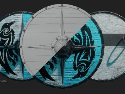 Viking Shield Low-poly 3D model