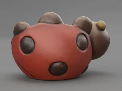 Ceramic ladybird Low-poly 3D model