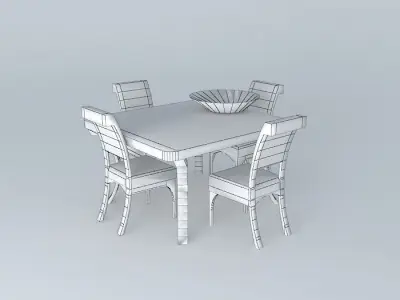 Dining Table Free 3D model 7