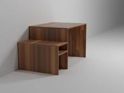 Modern PBR Computer Table  Free low-poly 3D model