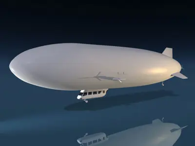 Zeppelin airship flying in sky 3D model