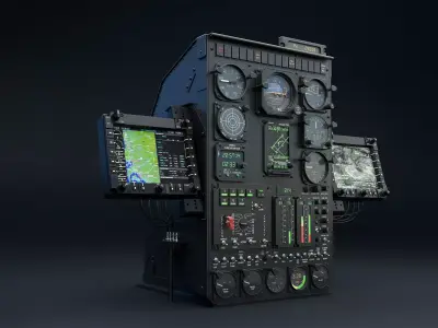 AH-6 Little Bird Front Instrument Panel 3D model