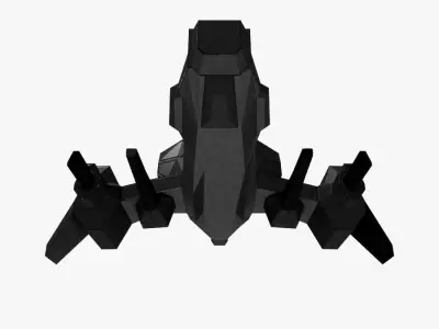 Lowpoly Spaceship Fighter Low-poly 3D model