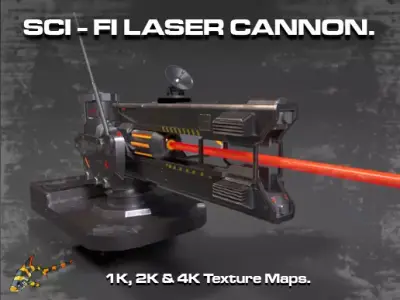 SCI - FI LASER CANNON Low-poly 3D model