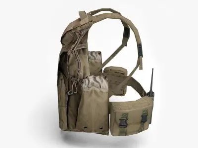 backpack military Low-poly 3D model