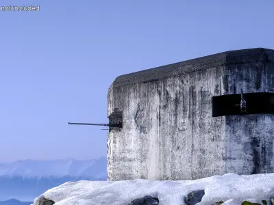 Defensive Fortification Bunker with Heavy Machine Gun 3D model
