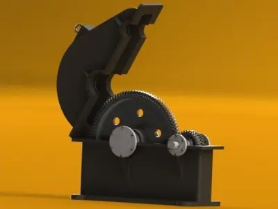 Single stage speed reduction Gearbox Free 3D model