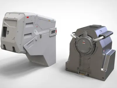 sci-fi Architecture kitbash 44 3D model