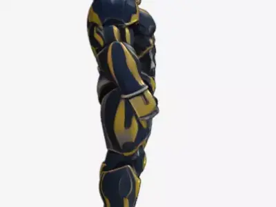 Sci-Fi Knight Character Warrior Figure Low-poly 3D model