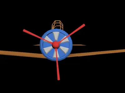 Plane orange airplane Free 3D model