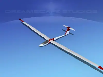 Schleicher ASW 22 Sailplane V09 3D model