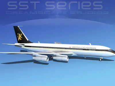 Boeing 707-320 SS British Caledonian 3D model