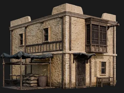 05-08 - Arabic Houses 4K Low-poly 3D model