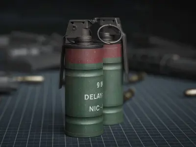 Game Ready N25 Stun Grenade - Police Skin Low-poly 3D model