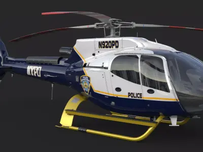 Airbus H130 Police High Detail 3ds max Vray 3D model