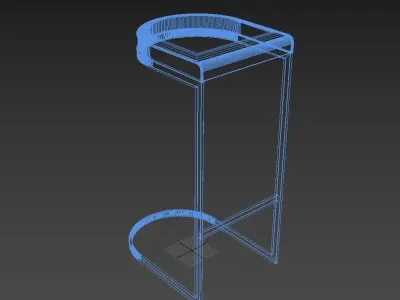 Blush Pink Velvet and Brass Bar Stool Danetti Free 3D model