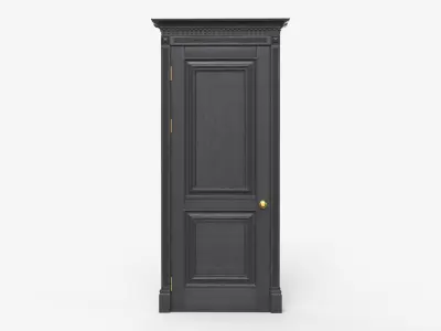 Classic Door Wood Anthracite Gray 3D model