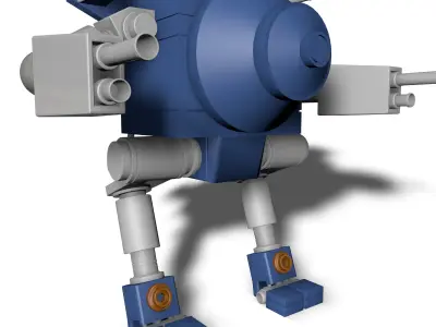 Blue and White Robot 3D model