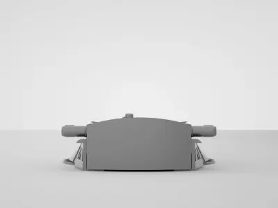 14 inch - 356mm 45 Mk8 Triple Turret Naval Gun USS Arizona 3D model