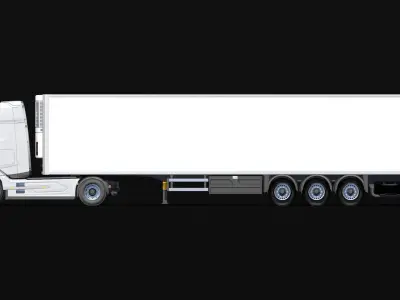 2021 DAF XG 480 Cold Store Trailer Low-poly 3D model